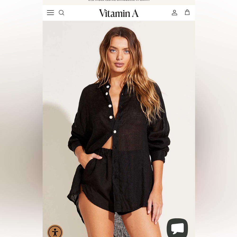 Vitamin A linen swim cover up